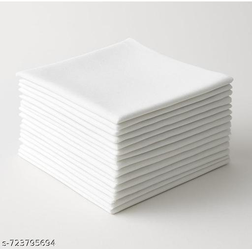 Pack of 6 Suprabha Creations Reusable Pure Cotton Dining Napkins | Cloth Table Serviettes for Home, Restaurant & Hotel | Washable White Cotton Dinner Napkins - MC-FASHIONS.COM